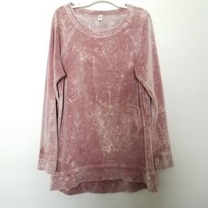 BP. ACID WASH VELVET SWEATER LONG SLEEVE
